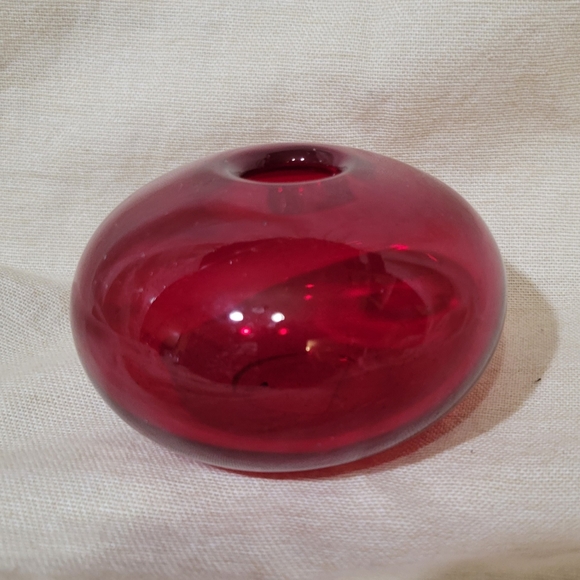 Crate and Barrel Mini Red Glass Bud Vase - Picture 4 of 4